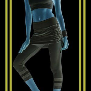 NWT XL InPhorm Twist Larissa Skirt Capri Black Cropped Legging Skort Tennis